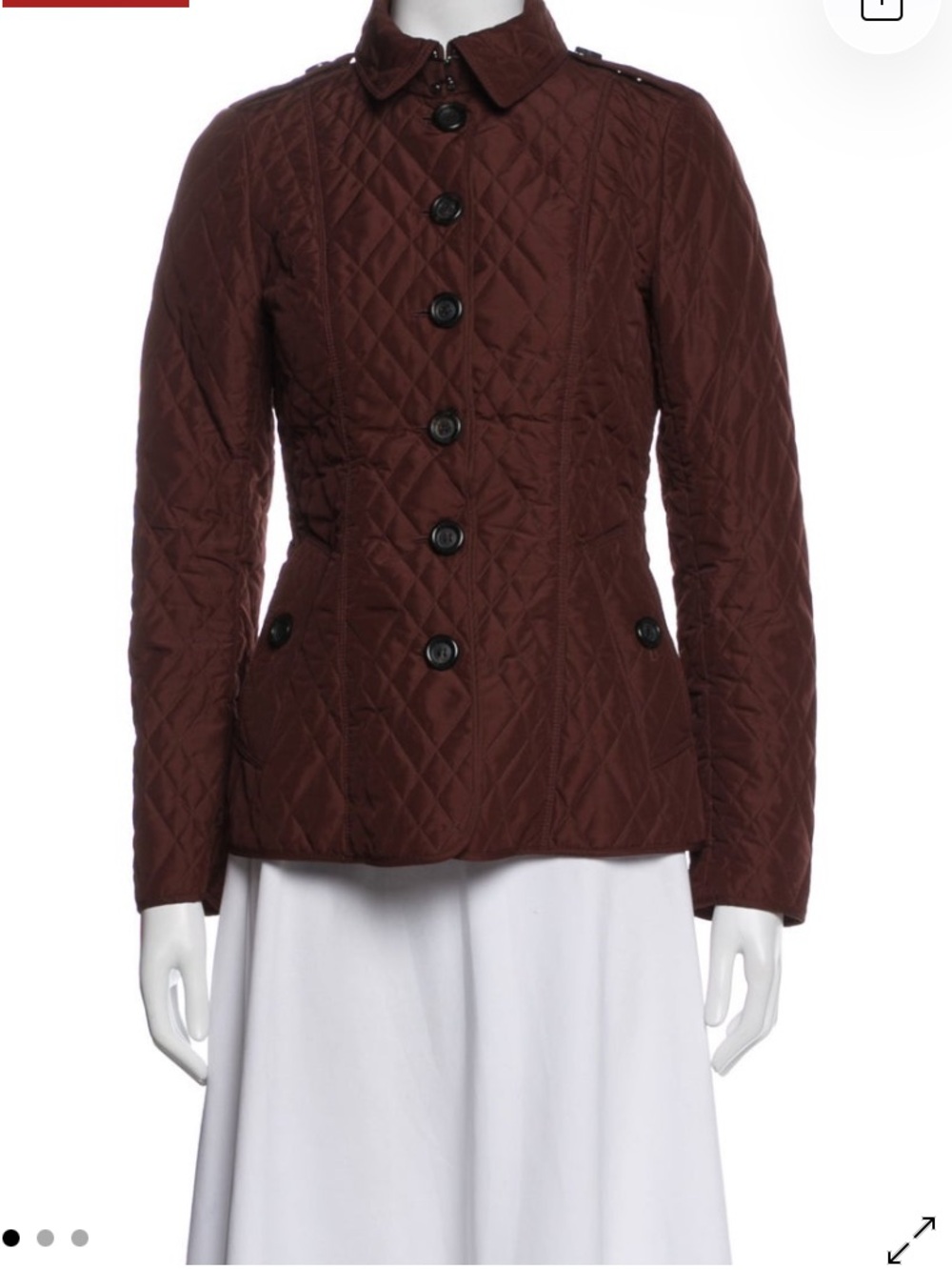 Burberry Quilted Chocolate Brown Button-Up Utility Jacket
